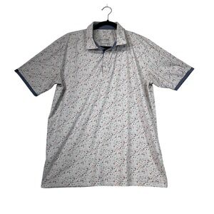 Swannies‎ Golf Polo Shirt Mens Large White Patterned Short Sleeve